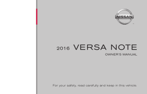 2016 Nissan VERSA NOTE Owner Manual